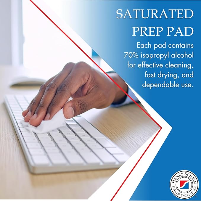 Large Alcohol Prep Pads (200/Box) - 70% Isopropyl Alcohol Wipes, Individually Wrapped - 2 ply, Textured - Skin Prep Alcohols Swabs - Sterile Pads