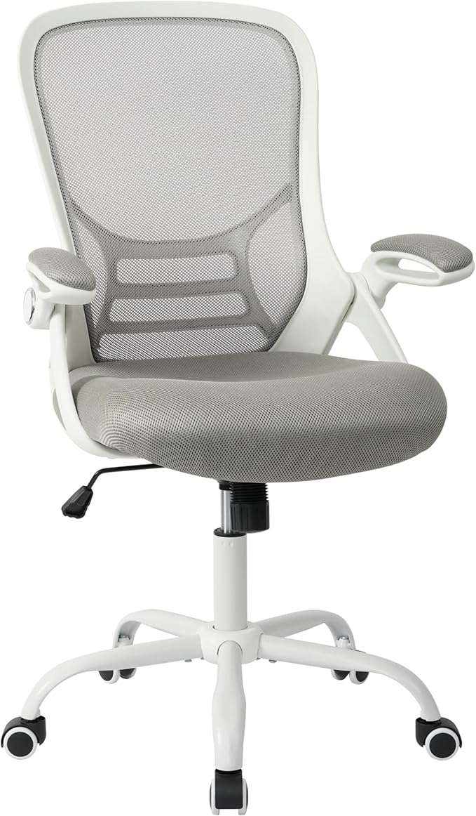 HYLONE Office Chair Ergonomic Desk Chair with Adjustable Armrests, Mesh Executive Chair, Home Office Computer Chairs for Long Hours(Grey)