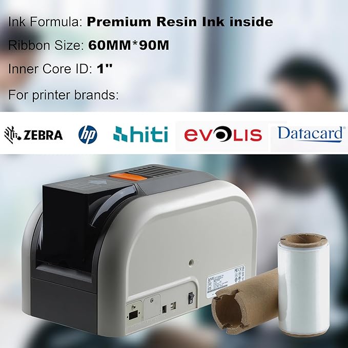 2.36’’ x 295’ UV Color Ribbon 1 Roll, Gencore Fluorescent Anti Theft Invisible Marking Ribbon 1000 Prints, 1'' Core, Compatible for HITI-CS200 HITI-CS200E, Invisible Under UV Light to Blue