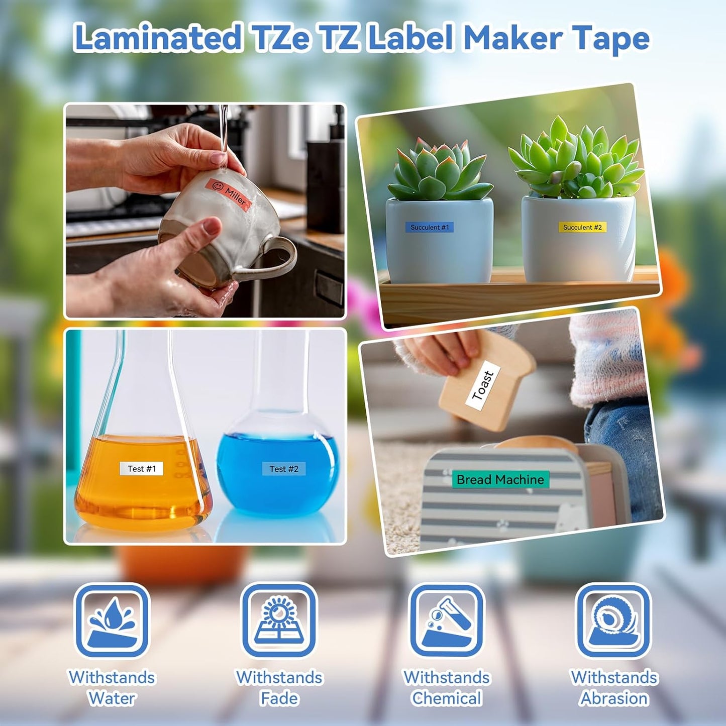 Label Maker Tape Colored Refill Compatible with Brother P-Touch Label Tape TZe 12mm 0.47 Ribbon Laminated TZ Colored Refills TZe-231 for PT-D210 D220 H110 D410 P710BT H111 1070 1880, 6-Pack