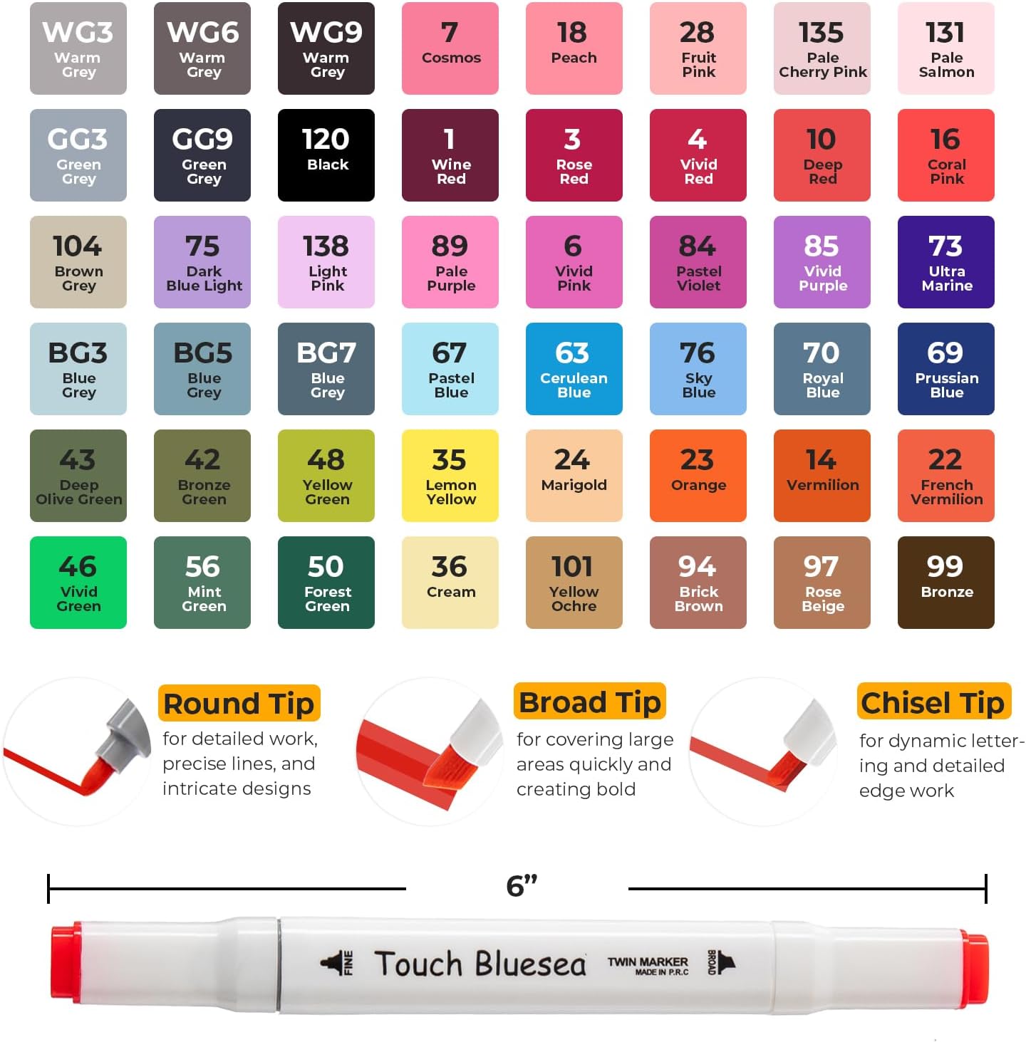 Y YOMA 48 Color Alcohol Markers Dual Tip Art Drawing Coloring Marker Permanent Sketch School Supplies Aesthetic Gift for Kids Adults Comic Anime Manga Illustration