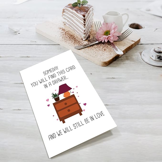 Supoeguk Funny Love Card for Him Her, Valentine's Day Card, Anniversary Card for Husband, Birthday Card from Wife, Someday You Will Find This Card In A Drawer