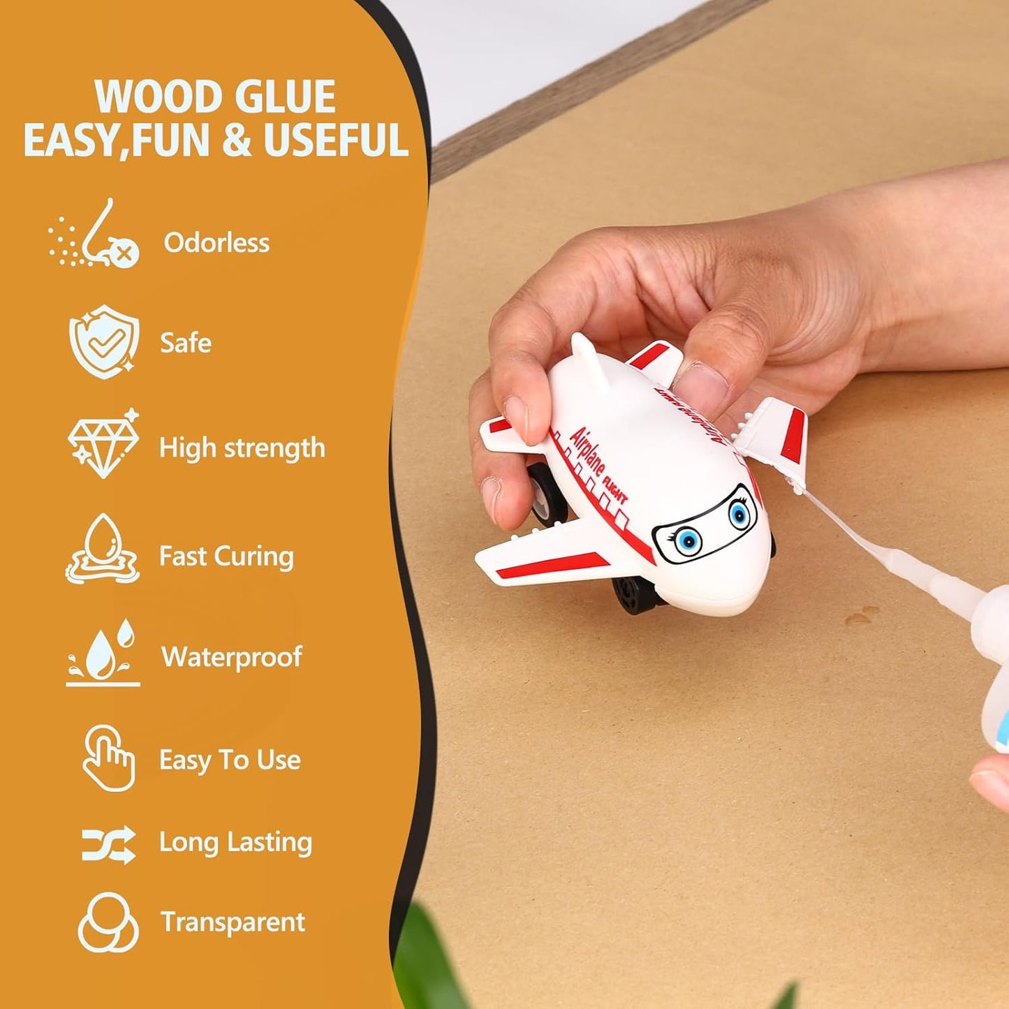 Super Glue for Plastic with Anti Clog Cap. 6 x 1 fl oz,Plastic Glue- Adhesive CA Glue for Model and Miniature,Suitable for PLA, ABS,PVC,3D Printing,Toys,Legos.Heavy Duty Model Repair Kit, Quick Dry