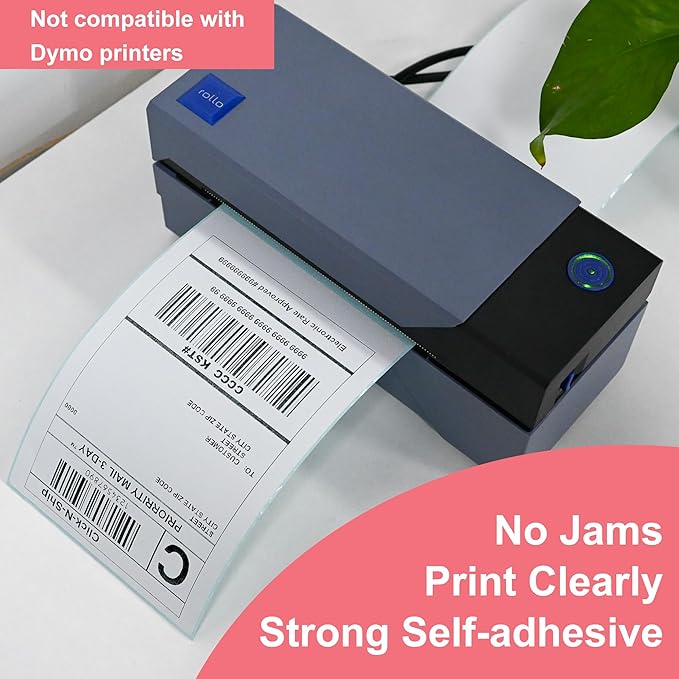 L LIKED 4"x 6" Direct Thermal Labels White Perforated Shipping Labels, 250 per Roll, 20 Rolls - Commercial Grade