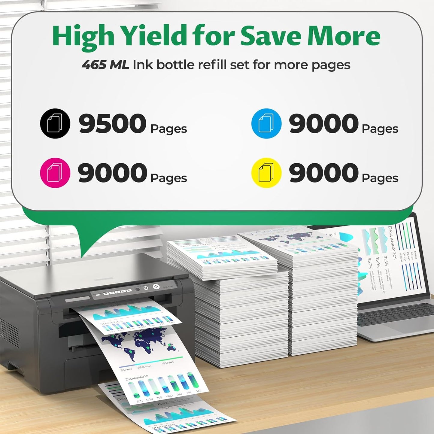 31 32XL Black Ink Bottle Set for Smart Tank 5101 7602 6001 Ink Refill, Compatible with HP 31 Ink 32XL Black Ink Bottle for Smart Tank 5101 5000 5102 7301 7001 5103 Plus 651 551 570 455 450 Printer