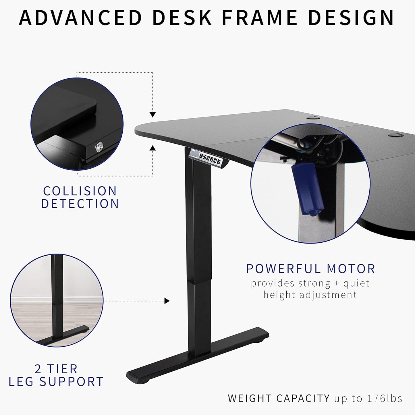 VIVO Electric 63 x 32 in Standing Desk, Memory Height Adjustment, 1B Series, Black Top Gray Frame, DESK-KIT-1G1B