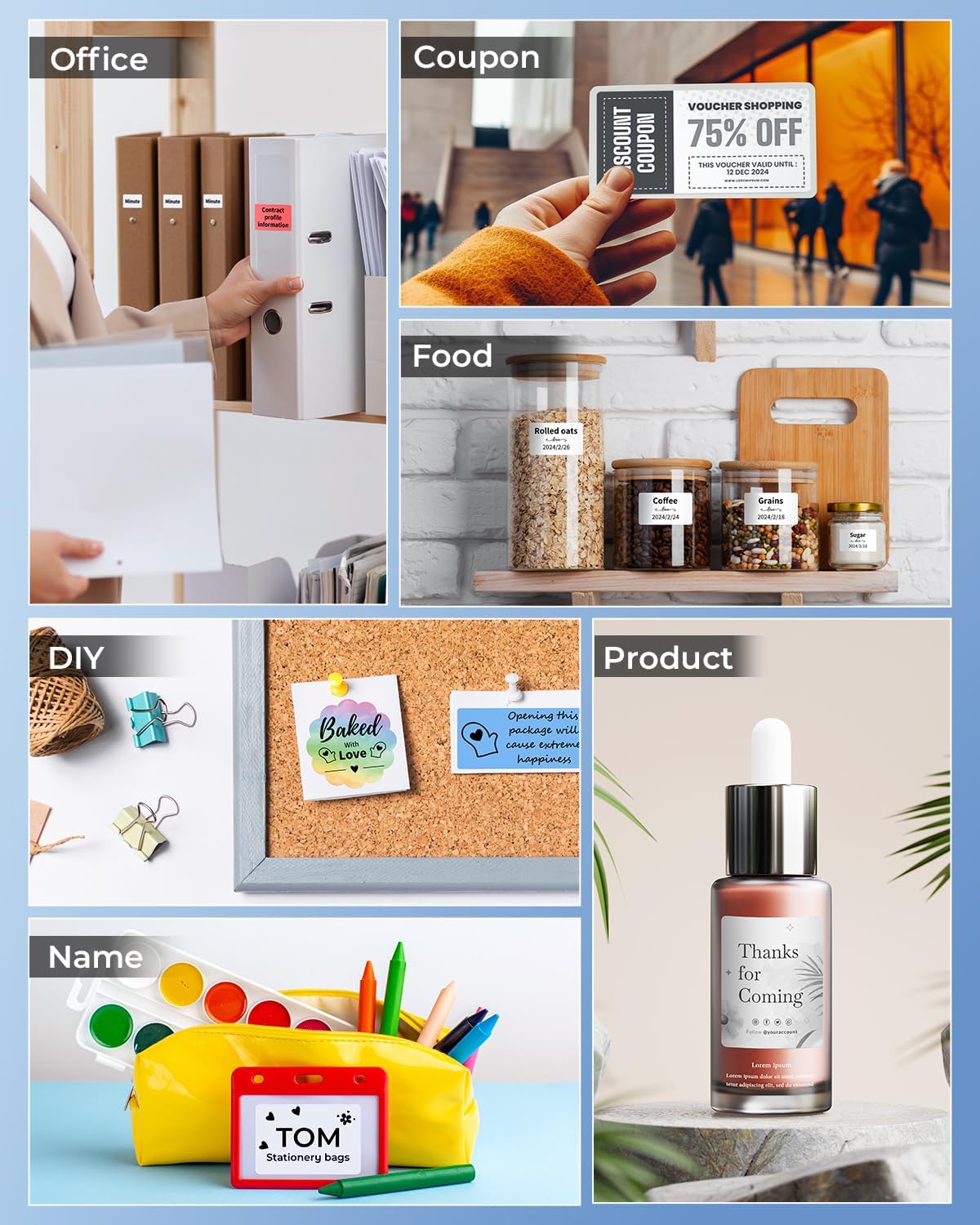 Phomemo Label Maker, M220 Barcode Printer, Bluetooth Thermal Label Printer, with Multiple Templates, Fonts, and Icons for Home, Kitchen, School, Office Organization