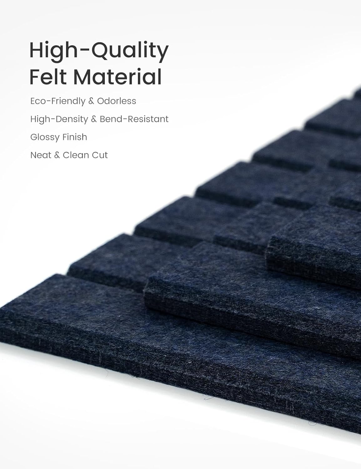 Bumusty Large Cork Board Alternative-47 x35 Felt Bulletin Board Tiles, with 30 Pushpins, 70 Adhesive Tabs, 12-Pack Slat Wall Paneling, Cork Boards for Office Push Pin Board Felt Board-Denim Blue