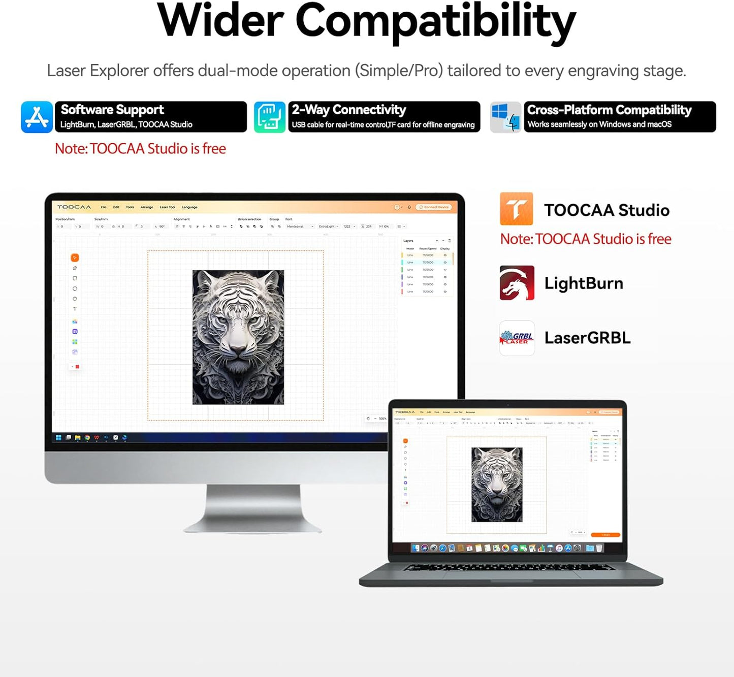 TOOCAA 10W Laser Cutter and Engraver Machine 22" x 22" Bed Size with 5 in 1 Rotary Roller Set,Smart Camera,Air Assist,Honeycomb Panel, Lazer Engraving Machines for Tumblers Wood Metal Acrylic Leather