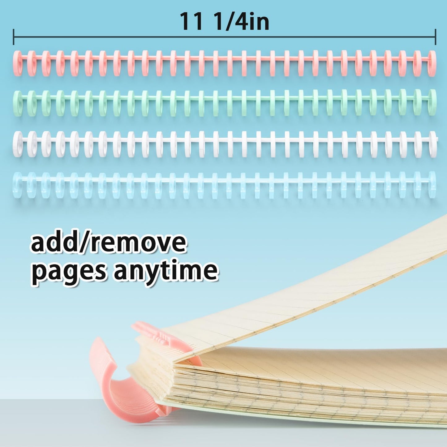 Worklion Binding Machine for Planner: Small Bookbinding Machine with Multicolor Loose Leaf Binder Rings for Making 26 Holes/B5 Paper, 30 Holes/A4, 20 Holes/A5 Book, 29 Holes/Letter Size, Blue