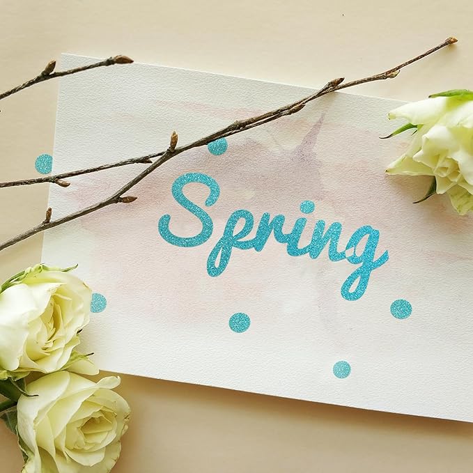 Blue Glitter Cardstock 8.5x11 Double-Sided 24 Sheets, Goefun Light Blue No-Shed Glitter Paper 280GSM/100lb Heavy Card Stock for Gift Wrapping, Birthday, Anniversary, Holiday, Greeting Cards