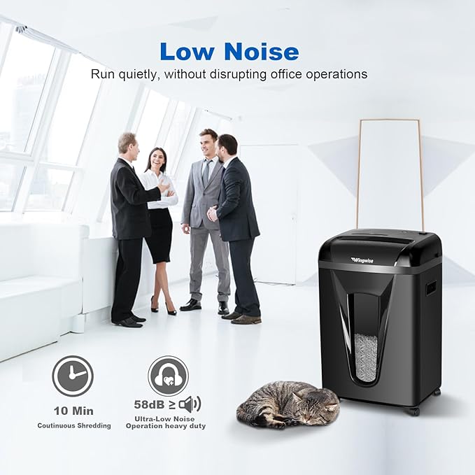 P-5 High-Security Micro-Cut Shredder (2x12mm, 58dB) – 9 Sheets, 2.4m/min, Shreds CDs/Credit Cards, 5.8Gal Bin for Home/Office