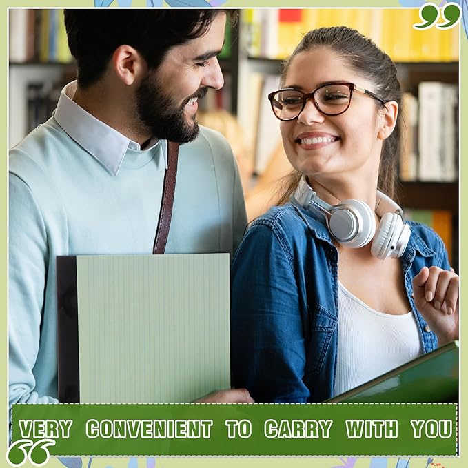 Lincia 6 Pcs 11" x 9.5" Legal Pads College Ruled Notepad Landscape Notebook Horizontal Lined Notebook 80 Gsm Assorted Colors Paper Pastel Writing Pads for School Office, 40 Sheet (Gradient Green)