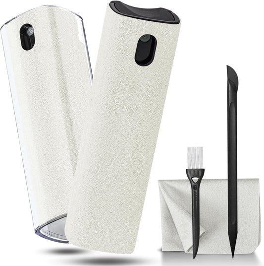 walrfid 2Pcs Car Screen Cleaner, Laptop Screen Cleaner Spray and Wipe, Electronic Computer Cleaning Kit for iPad, iPhone, Cellphone, Monitor, MacBook Pro, Car Display, Tablet, TV Flat Screens, Cream