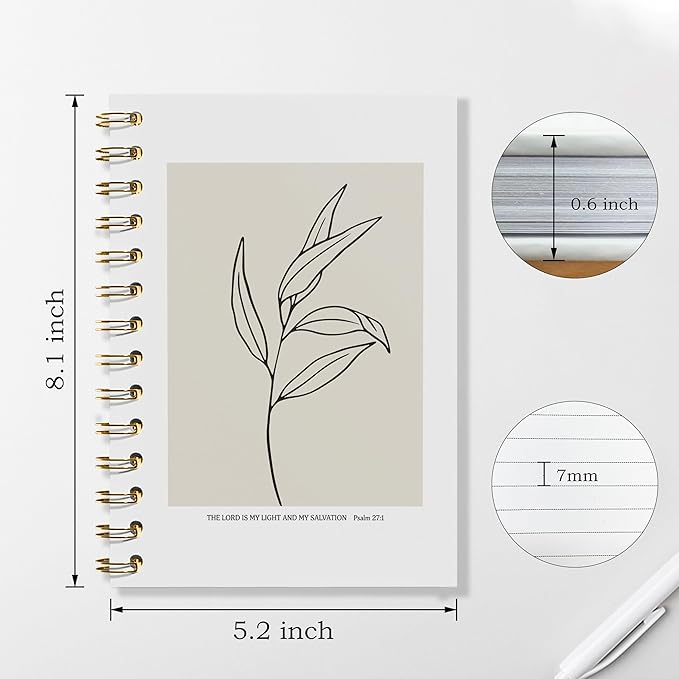 Bible Notebook, Prayer Journal - Christian Gifts Journal, Bible Verse Notebook, Daily Prayer Journal, Bible Notebooks for Note Taking, Christian Notebook for Women, 5.5x8.3 Inches