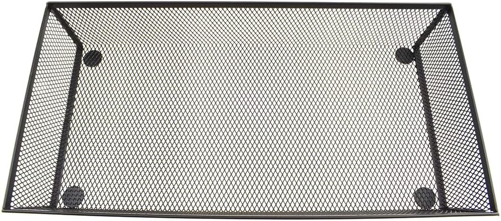 HAHIYO Stackable Mesh Tray Cup 12 x 6 x 2 inches Sturdy Container for Desk Drawer Organizer Collection for Home Office School kitchen Soft Foam Feet No Sharp Edges 1 Pack Black