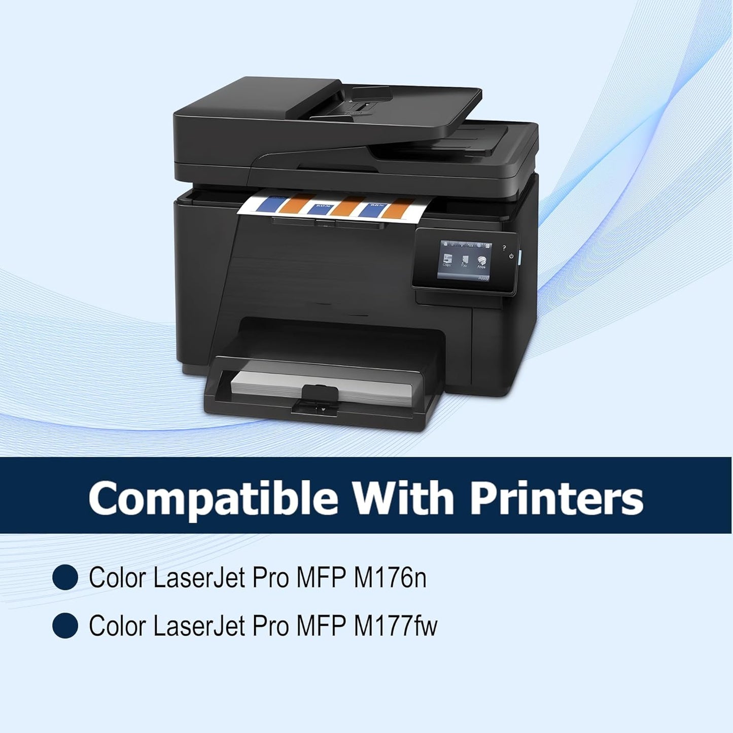 OFFICE-COLOR Replacement for HP 130A Toner Cartridges Set Works with HP Color Laserjet pro MFP M177fw,M176n Printer Ink (Black,Cyan, Magenta, Yellow 4 Pack)