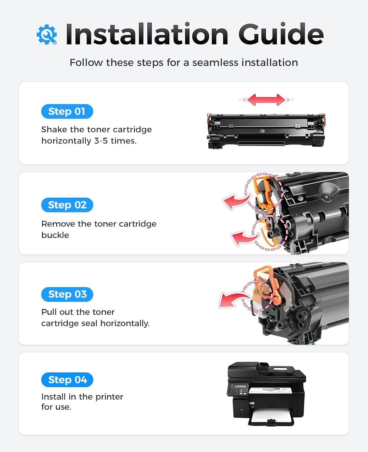 85A Black Toner Cartridge 2-Pack with chip High Yield Replacement for HP 85A CE285A Compatible with HP Laserjet Pro MFP M1212nf M1217nfw P1102w P1109w Printer P1102 P1109 M1212 M1217 Series Ink Copy