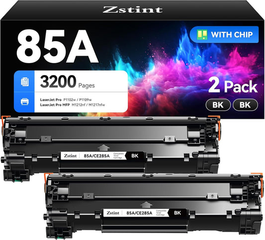85A Black Toner Cartridge 2-Pack Replacement for HP 85A CE285A Compatible with HP LaserJet Pro MFP M1212nf M1217nfw P1102w P1109w P1102 P1109 M1212 M1217 LBP6000 MF3010 P1005 P1006 P1007 P1008 Printer
