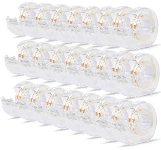 BOMEI PACK 24PACK Transparent Tape with Dispenser, Office Clear Tape Refill Rolls with Dispenser Bulk for DIY, Gift Wrapping, Repairing, Home and School, 3/4in x 1000in