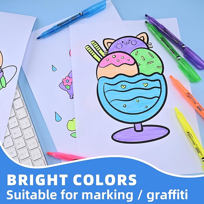 Assorted Colors Fluorescent Highlighters, 36 Pack, Chisel Tip Colored Highlighter Bulk, Quickly Drying, Perfect for Students Kids Adults Classroom, School, Office, Bible Study