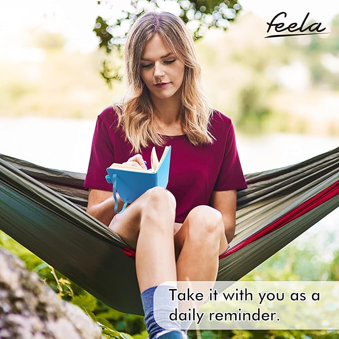 feela Pocket Mini Notebooks Bulk, Small Cute Memo Notepads Hardcover College Ruled Lined Journals with Pen Holder for School Business Work, with 6 Black Pens, 3.5”x 5.5”, 6 Pack, A6, Solid Colors