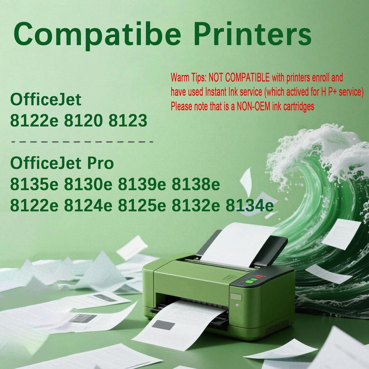 923e 923XL Ink Cartridges Combo Pack Ink Cartridge with Chip Replacement for 923e Ink Cartridges Work for OfficeJet Pro 8138e 8130e 8135e 8139e OfficeJet 8122e 8120 8123 Printers（4 Pack）