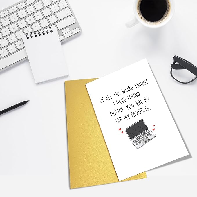 Funny Online Dating Love Card, Internet Dating Anniversary Card, Valentines Day Card for Him Her, 1 Year Anniversary Card for Online Lover