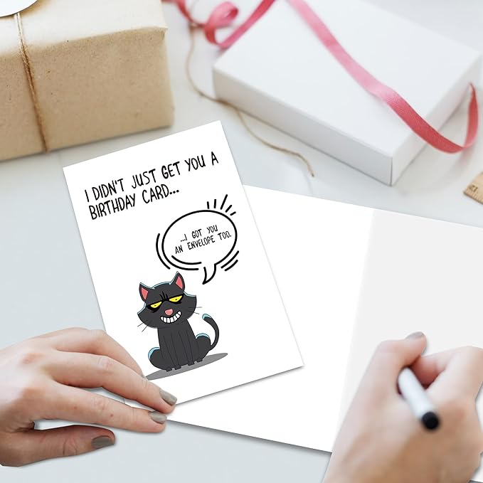 Funny Birthday Card for Him or Her, Witty Birthday Cards Gift for Partner or Friends, 'I Didn't Just Get You A Birthday Card... I Got You An Envelope Too'