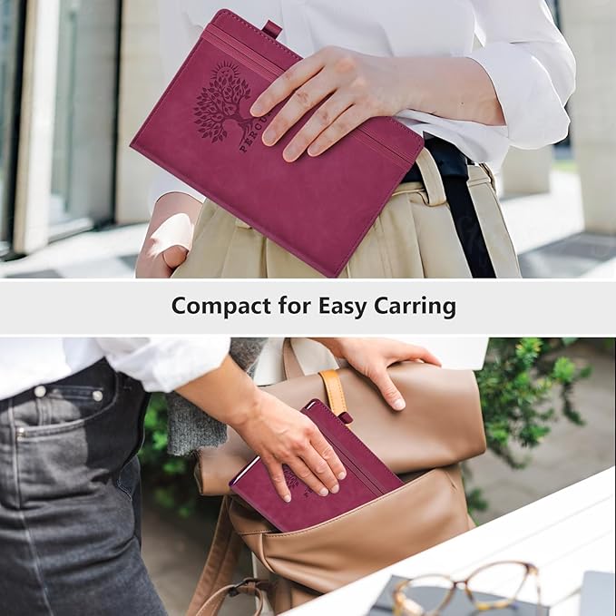 PERCUN Blank Journal Ntebook for Men & Women, 160 Pages Blank Journals for Writing, Drawing,Sketch Book,5.9" x 8.5" Leather Sketchbook, Unlined Notebook for Work, School, Art - Burgundy