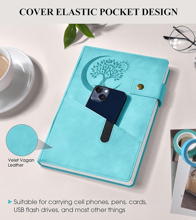 365 Page Thick Lined Journal Notebook for Men Women, A5 Leather Journals for Writing, Hardcover Notebooks for Work, School, Note Taking,Travel, Business,Personal Diary, College Ruled 5.9" x 8.4"