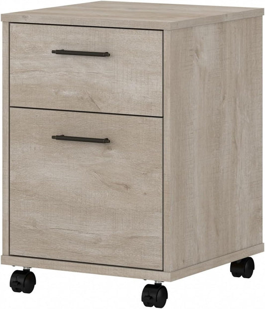 Bush Furniture Key West 2 Drawer Mobile File Cabinet, Rolling File Cabinet for Home Office