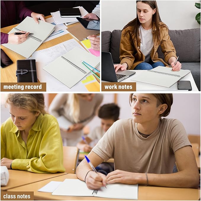 Fuutreo 24 Pcs Spiral Notebook for Work A5 8.3 x 5.7 Inch College Ruled Spiral Journal Notebook Kraft Cover, 12 Color, 60 Sheets, 120 Pages for Office School Supplies(Morandi Color)