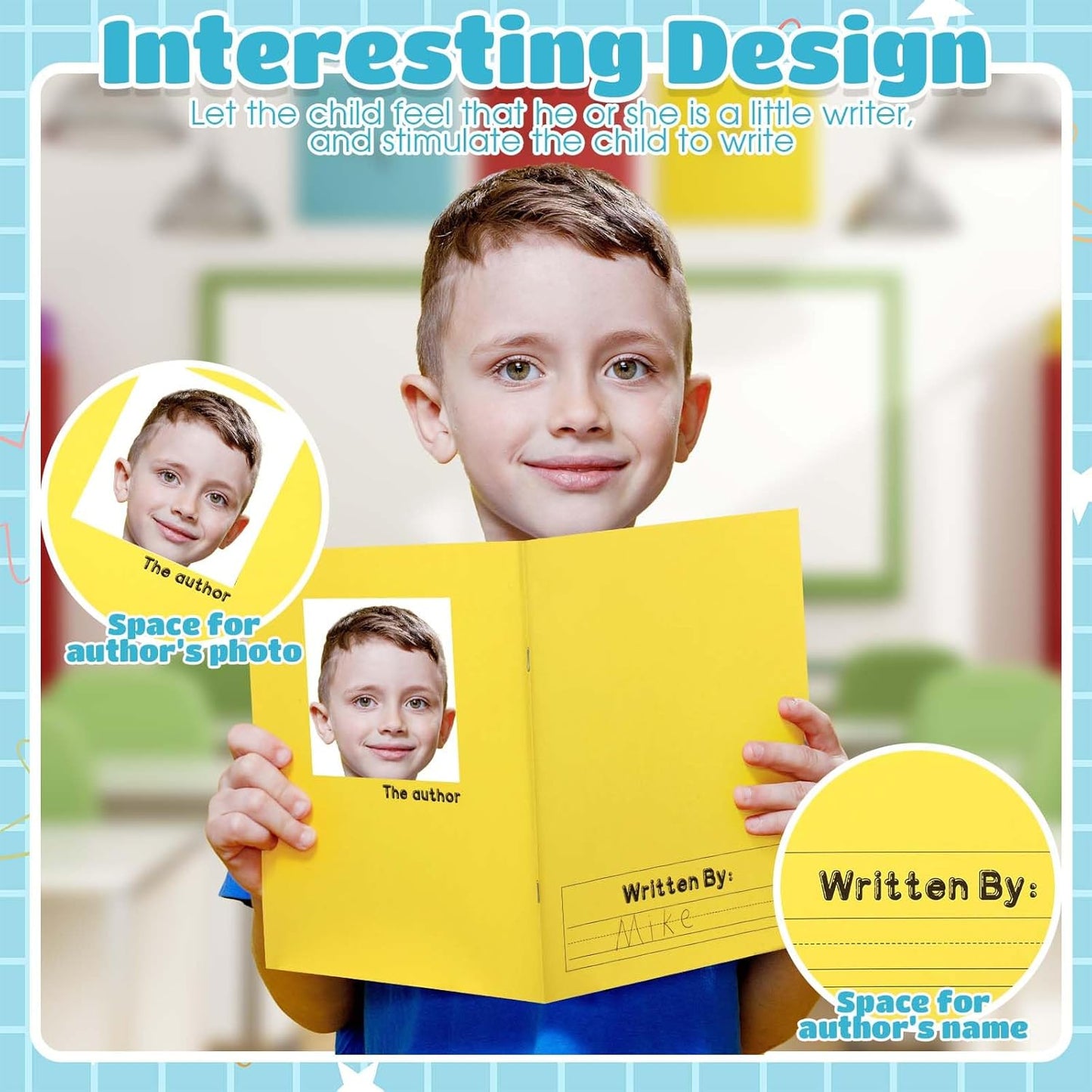 Henoyso 12 Pcs 120 Pages Primary Composition Notebooks K-2 9 3/4 x 7 1/2 Inch Journals Primary Journals Blank Books for Kids to Write Stories Kindergarten (Colorful)