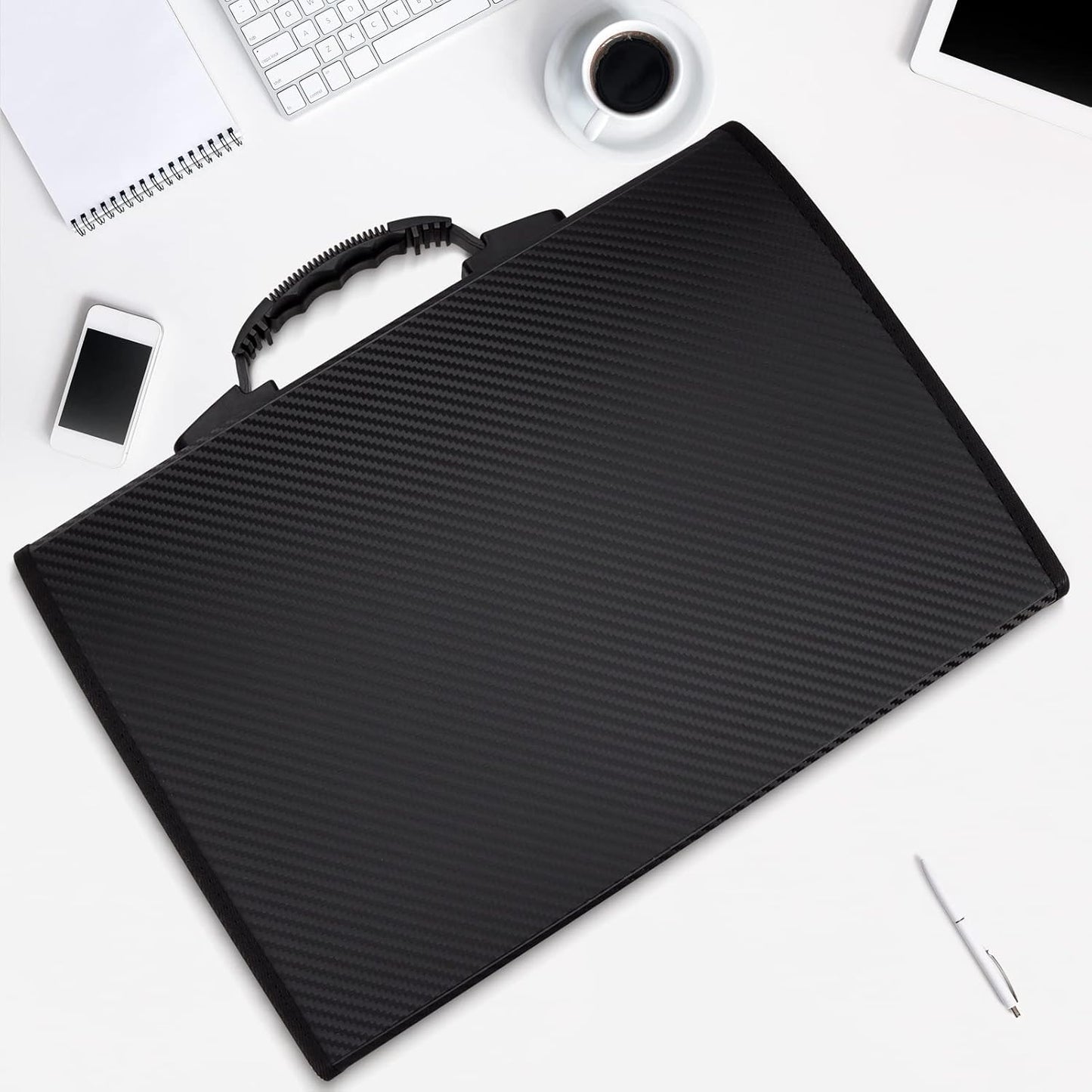 Uquelic 26 Pockets Expanding File Folder - Accordion Savor Document Organizer Folio Upgraded Durable Buckle, Base with Ergonomic Portable Handle/Large Legal Size Expandable File Organizer