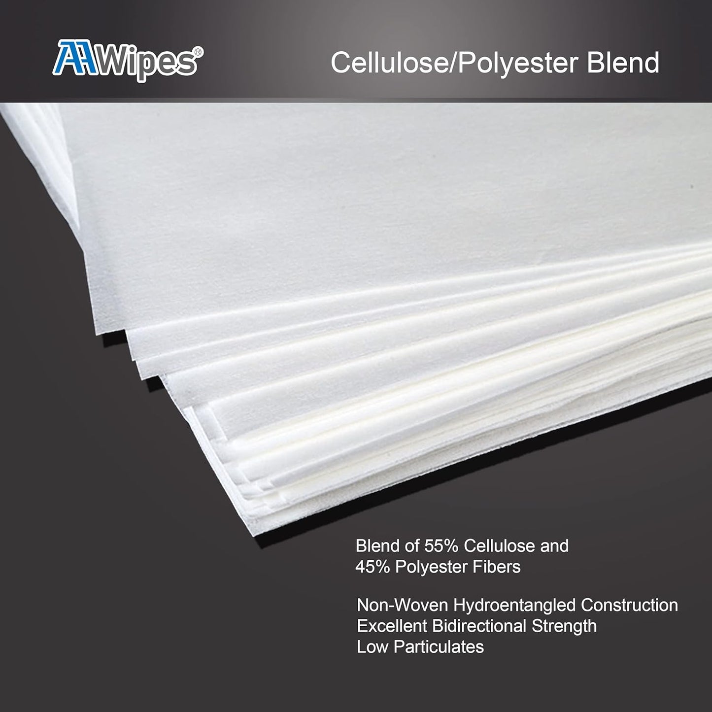 AAwipes Cleanroom Cellulose/Polyester Wipes Bulk, (6"x6", 1 Box 9,000 Pcs per 30 Bags, NW06806) Lint Free Nonwoven Polycellulose for Lab, Electronics, Pharmaceutics, Electronics