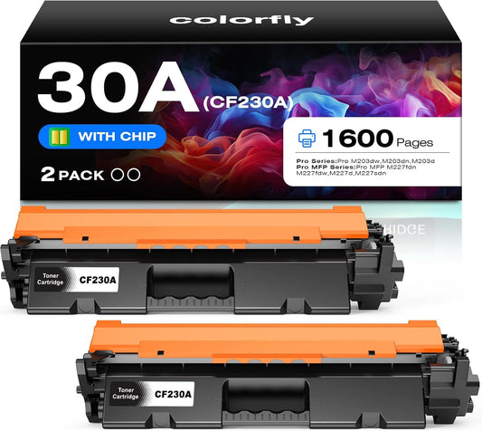 30A Toner Cartridge CF230A Replacement for HP 30A CF230A 30X CF230X Compatible with Pro MFP M227fdw M203dw M227fdn M203dn M227sdn M203d M227 M203 Series Printer