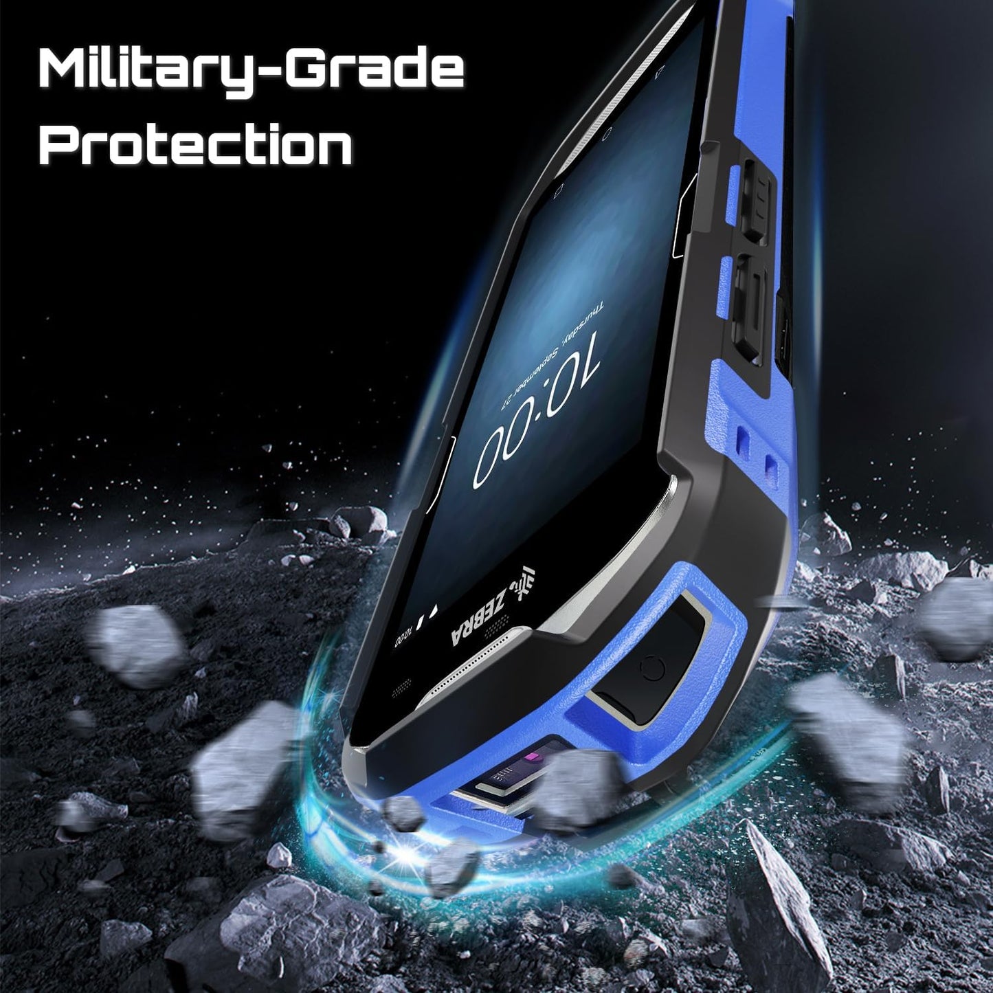 TC51 TC52 TC56 TC57 TC510K Case with Hand Strap - Protective & Ergonomic for Zebra Handheld Barcode Scanners SG-TC5X-EXO1-01 SG-TC5X-EXONHS-01 (Blue)