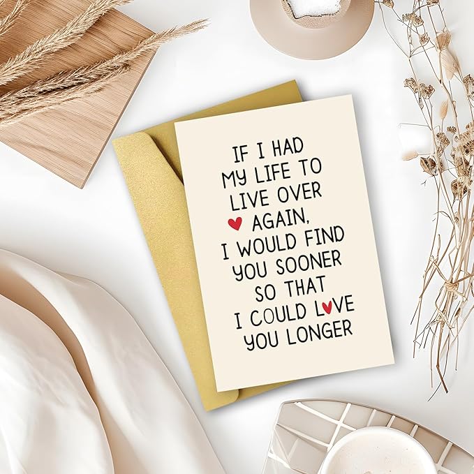 Romantic Valentines day or Birthday Card for Men Women Boyfriend Girlfriend, Funny Anniversary Card for Husband Wife