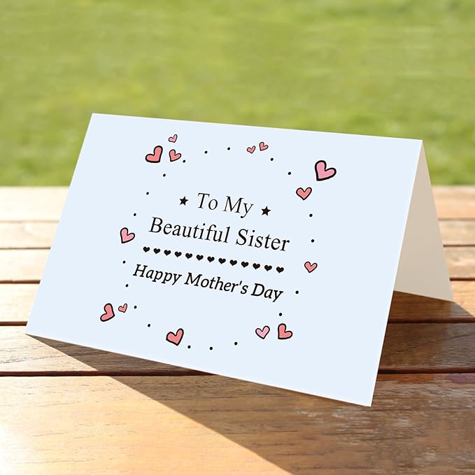 Funny Mother’s Day Card for Her, Beautiful Sister Mothers Day Card, Cute Mothers Day Gift for Sister, Happy Mothers Day Card for Wonderful Sister