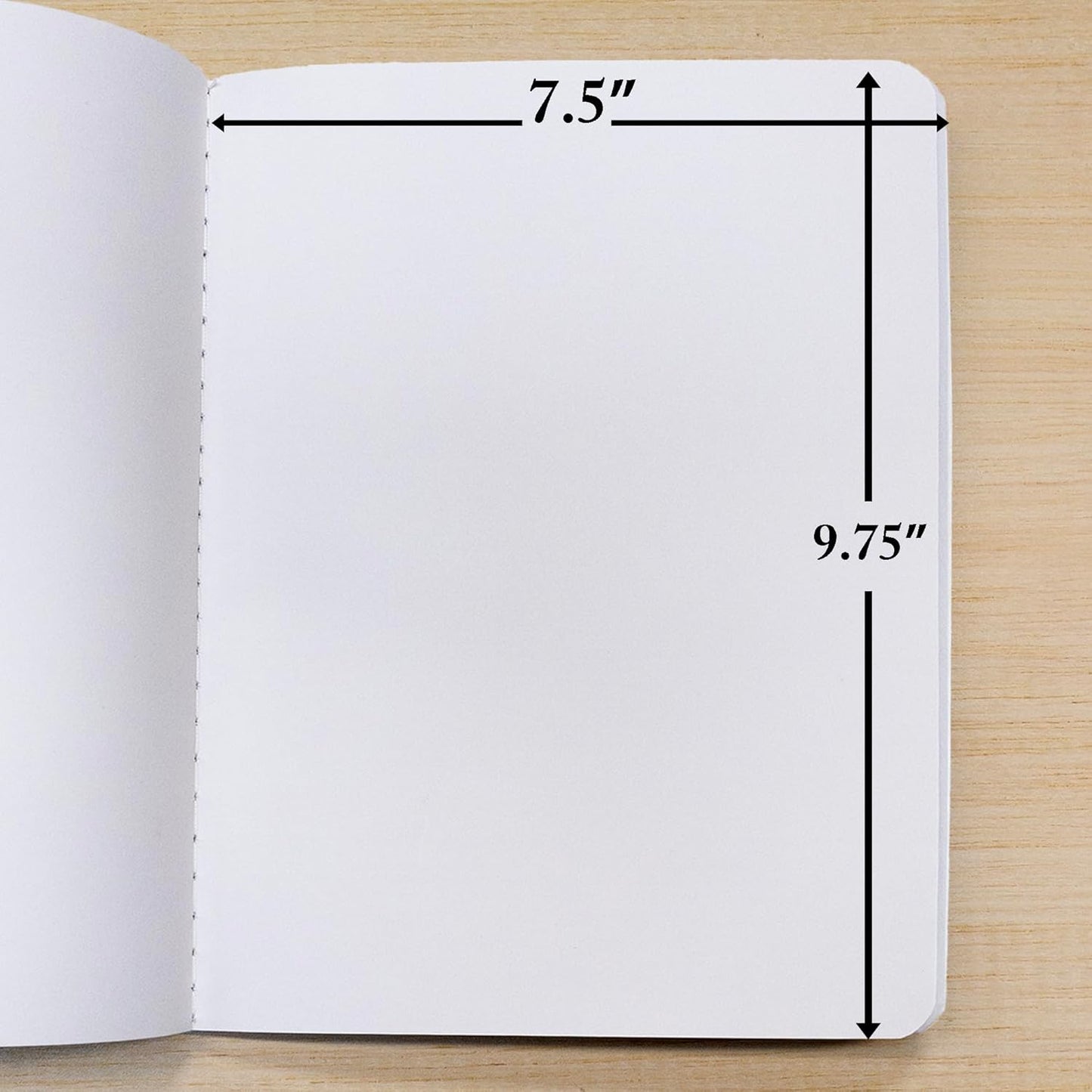 BAZIC Composition Book Blue Marble Unruled Ruled 100 Sheet Notebook, Blank Page Journal Comp Notebooks for School, 6-Pack