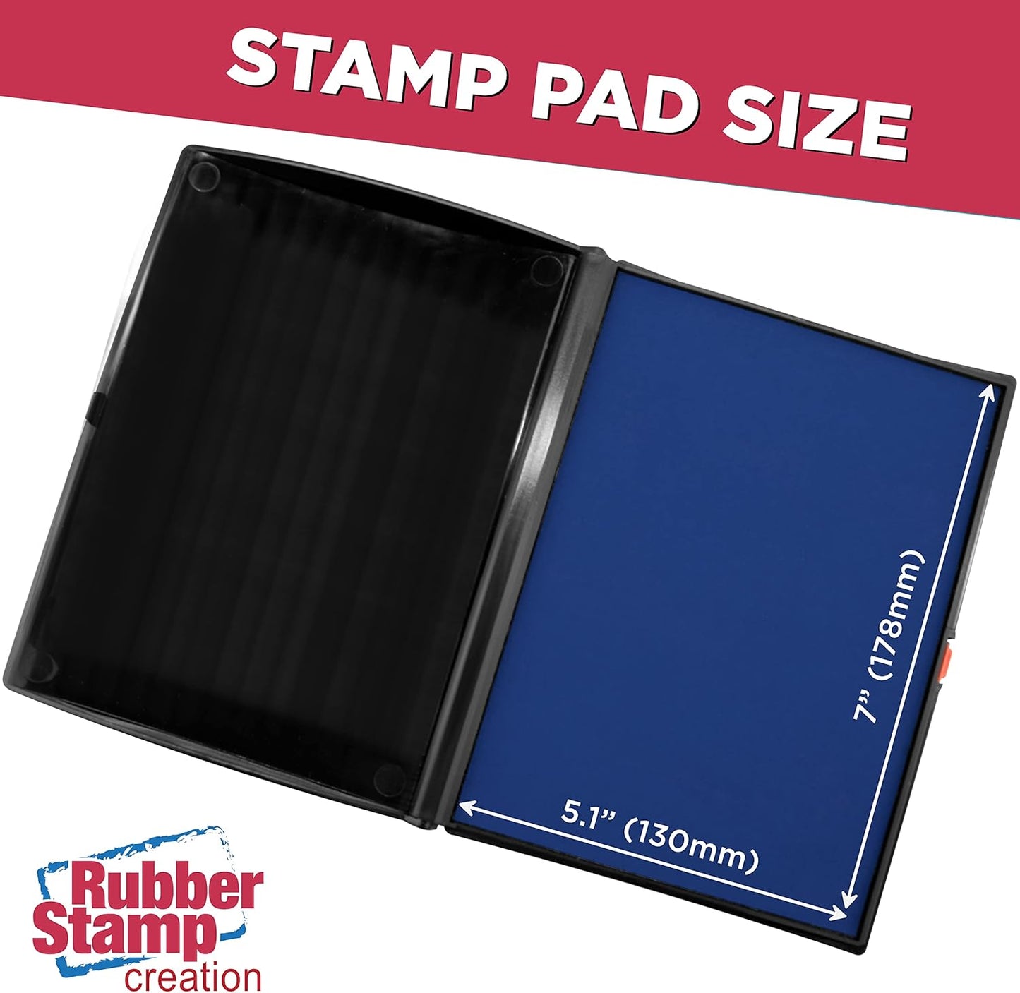 Large Premium Blue Ink Stamp Pad - 5" by 7" - Quality Felt Pad