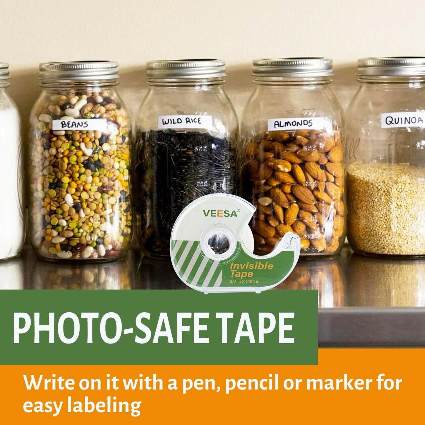 VEESA Invisible Tape with Dispenser, 12 Rolls, 3/4 x1000 Inches, Matte Finish, Gift Wrapping Tape for Label & Mend, Classroom, Office, Back to School Supplies