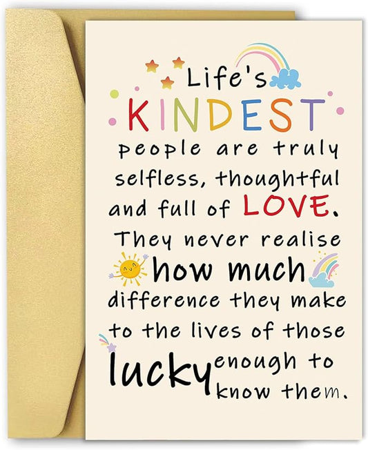 OJsensai Funny Thank You Card for Him Her, Best Appreciation Gifts for Women Men, Colorful Friend Friendship Gifts