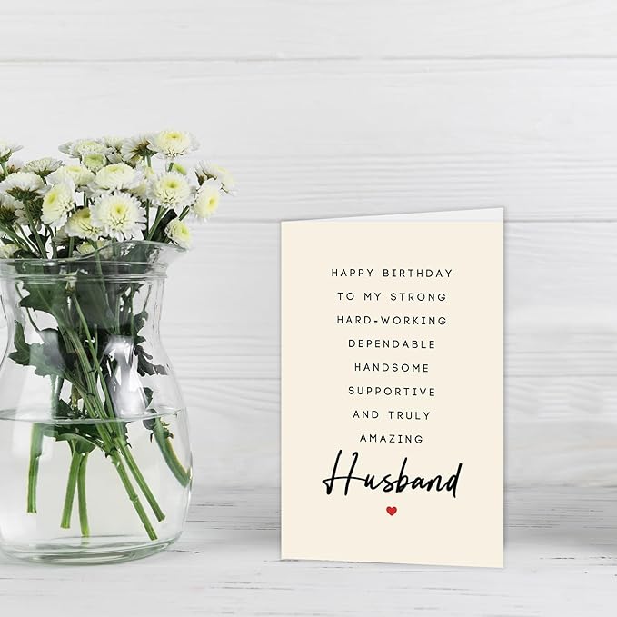 Sweet Birthday Gift for Husband - Romantic & Thank You Card