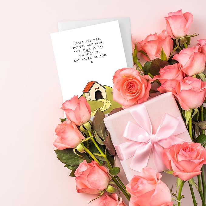 ALY LOU Dog Anniversary Card for Her Him/Husband Boyfriend/Girlfriend Wife/Sarcastic Birthday Greeting Card (The Dog Is My Favorite ...)