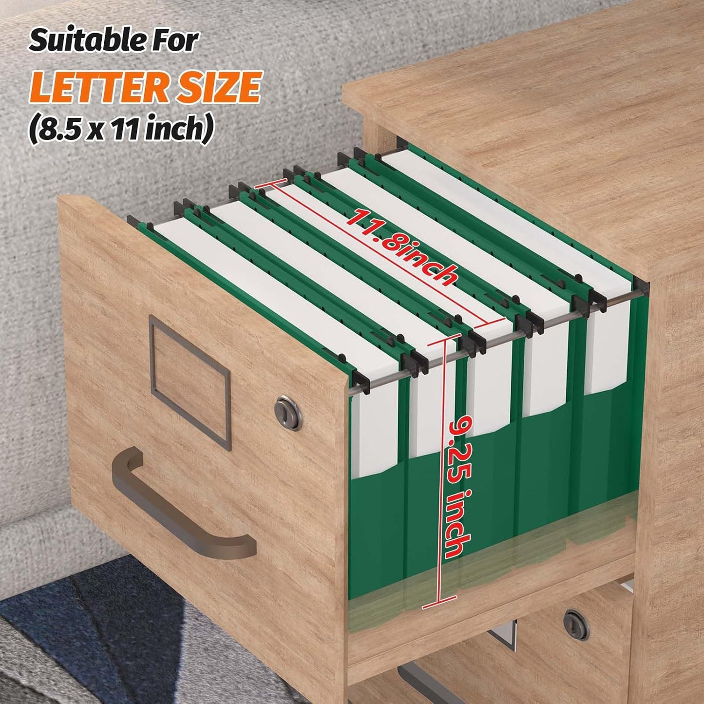 Extra Capacity Plastic Hanging File Folders,12 Pack Reinforced Expanding Hang Folder Letter Size,Accordian Pocket,Heavy Duty 2 Inch Expansion,Hanging Folder Organizer for Office Home,Green