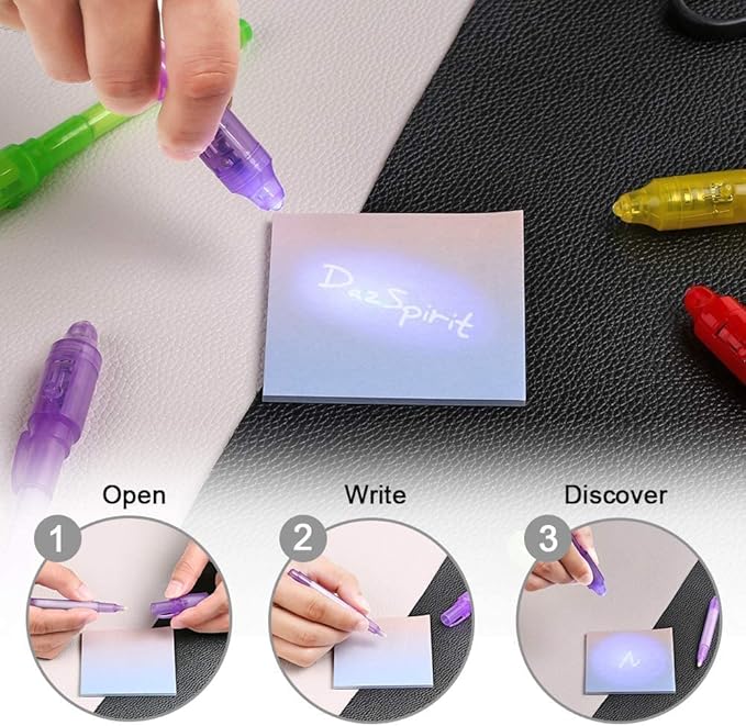 30PCS Invisible Ink Pens with UV Light, Party Favors for Kids, Spy Pens, Magic Pen Disappearing Ink for Writing Secret Message, Classroom Prizes, Stocking Stuffers