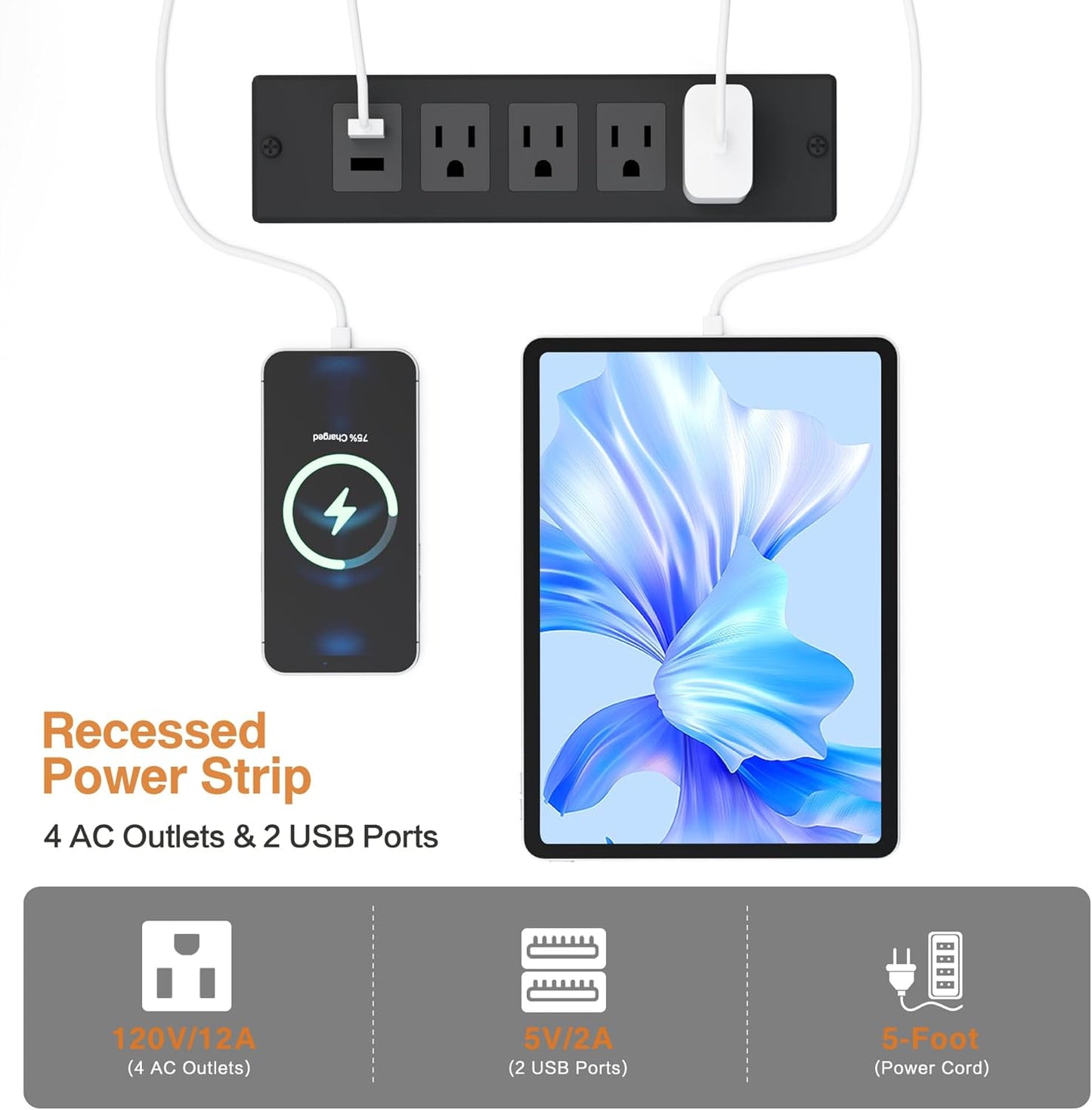 YOUNGAR 69.3" Home Office Desk with Storage, Reversible L Shaped Computer Desks, Corner Gaming Office Desk with 2 File Drawers&Power Outlet, All White