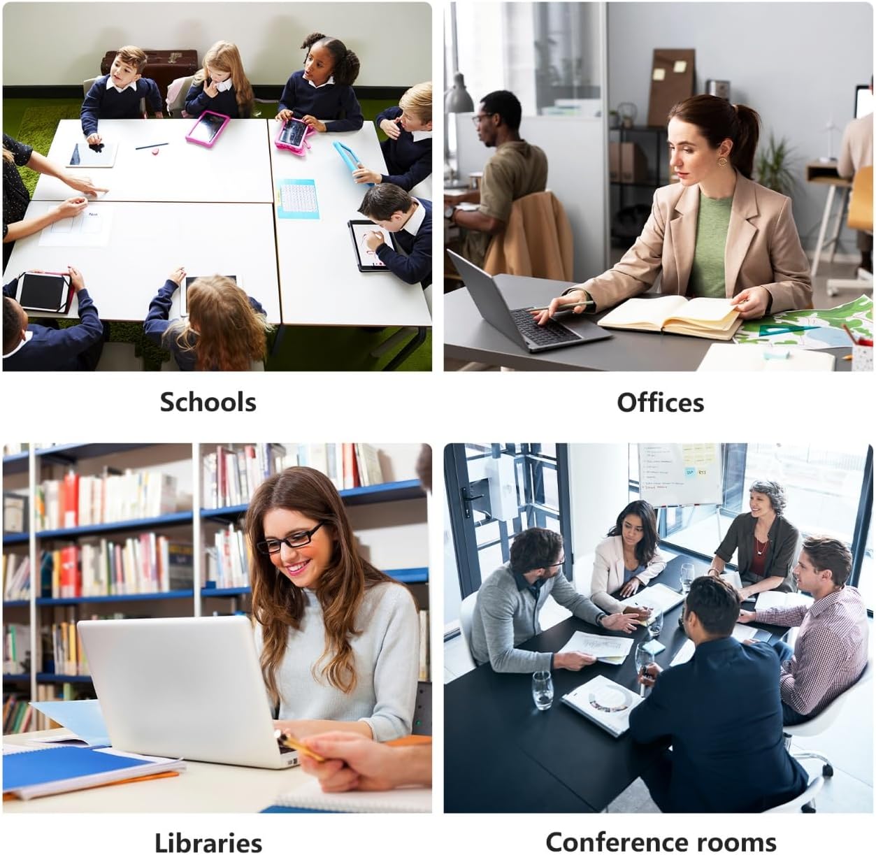 Conference Room Table, Folding Conference Tables,Thicken Grey Tabletop,Flip Top Wooden Seminar Meeting Room Table for Conference Room Offices (8, Black+White, 47.2“)